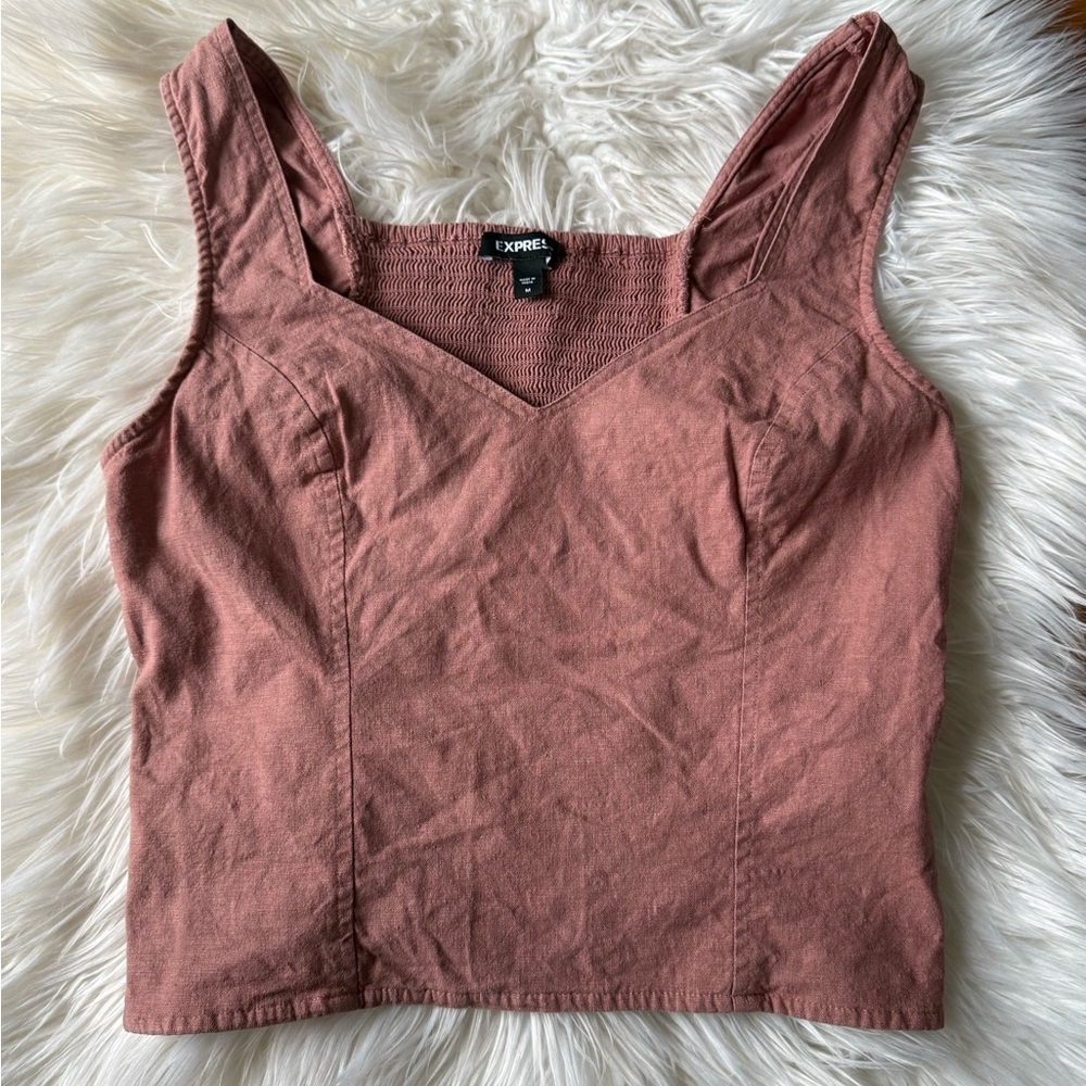 Express Linen-blend Tank Top